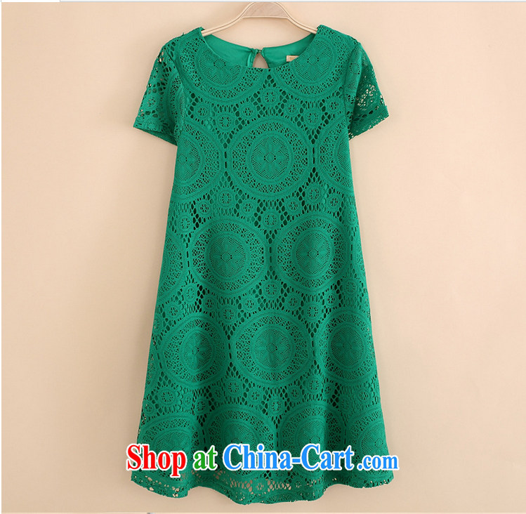 Gold raiders large, women in Europe and America 2015 new dresses loose short-sleeve Openwork lace A Field skirt Solid Green XXXXL pictures, price, brand platters! Elections are good character, the national distribution, so why buy now enjoy more preferential! Health