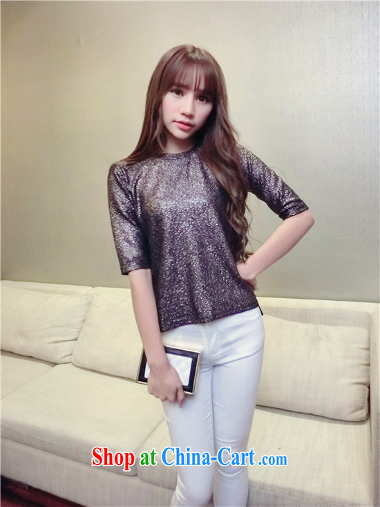Spring 2015 new female Korean personality cool leisure cultivating metal sense, short-sleeve shirt T 7016 gold are code pictures, price, brand platters! Elections are good character, the national distribution, so why buy now enjoy more preferential! Health