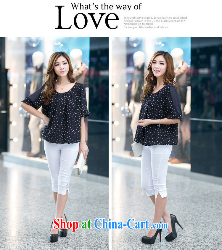 Mr Yuen-yee 2015 spring and summer new Snow woven T-shirt Han version of the greater, ladies stylish mom with loose video thin waves, snow-woven shirts lantern T-shirt dark blue 3XL pictures, price, brand platters! Elections are good character, the national distribution, so why buy now enjoy more preferential! Health