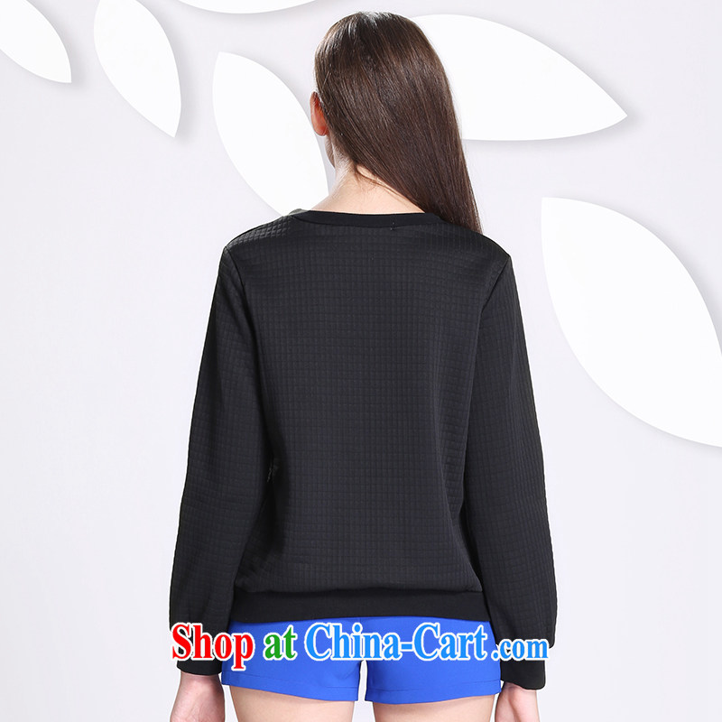 The Mak is the girls with 2015 spring new thick mm video thin embroidered long-sleeved T-shirt girls 651365141 black 3 XL, former Yugoslavia, Mak, and shopping on the Internet