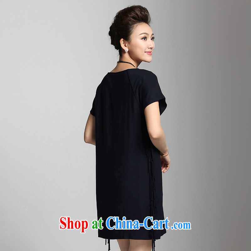 The Mak is the women's clothing 2015 summer new expertise in Europe and MM spell flow, relaxed dress 952103075 black 5 XL, former Yugoslavia, Mak, and shopping on the Internet