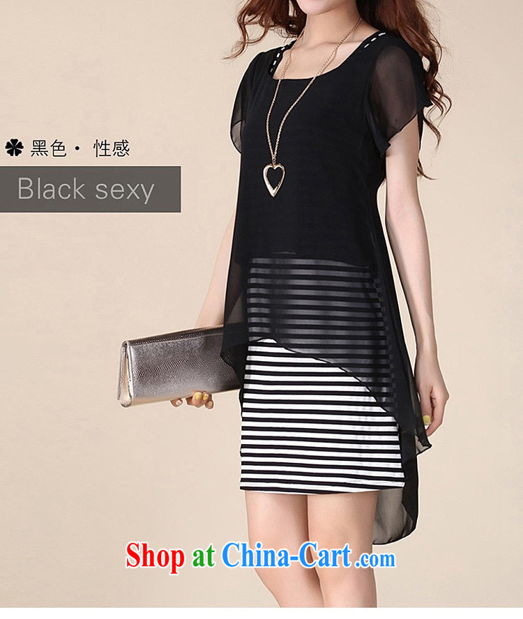 The fat XL women 2015 new summer Jack 200 mm thick graphics thin ice woven stripes dress black snow woven 4 XL pictures, price, brand platters! Elections are good character, the national distribution, so why buy now enjoy more preferential! Health
