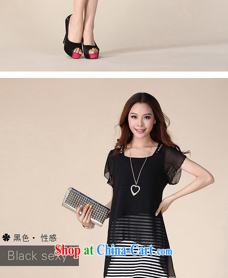 The fat XL women 2015 new summer Jack 200 mm thick graphics thin ice woven stripes dress black snow woven 4 XL pictures, price, brand platters! Elections are good character, the national distribution, so why buy now enjoy more preferential! Health