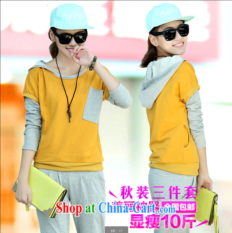 PDQC 2015 spring and summer, autumn new stylish Korean sport and leisure package long-sleeved short-sleeved pants sweater 3 Piece Set Two wearing pink L pictures, price, brand platters! Elections are good character, the national distribution, so why buy now enjoy more preferential! Health