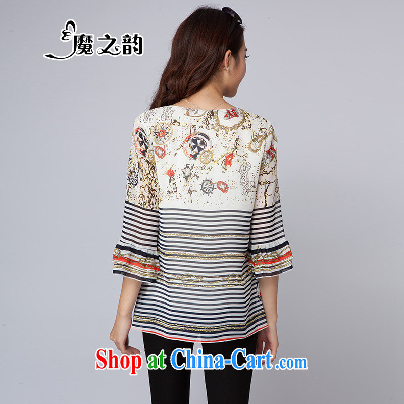 Magic of the summer new, larger female increase the fat loose snow streaks woven shirts T pension 8 T 5007 photo color XL, magic of the Rhine, shopping on the Internet