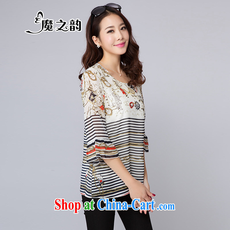 Magic of the summer new, larger female increase the fat loose snow streaks woven shirts T pension 8 T 5007 photo color XL, magic of the Rhine, shopping on the Internet