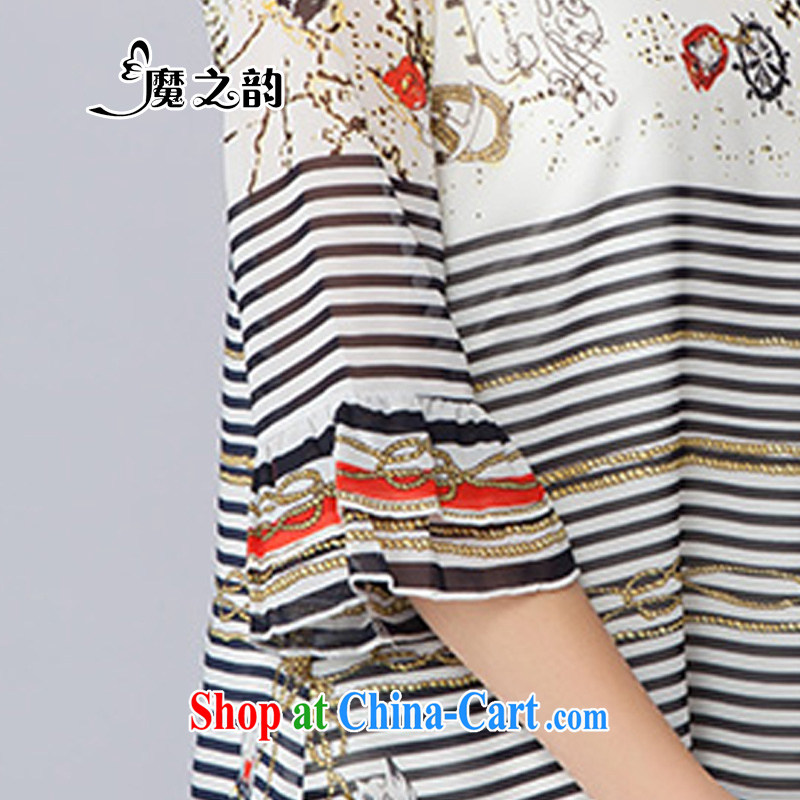 Magic of the summer new, larger female increase the fat loose snow streaks woven shirts T pension 8 T 5007 photo color XL, magic of the Rhine, shopping on the Internet