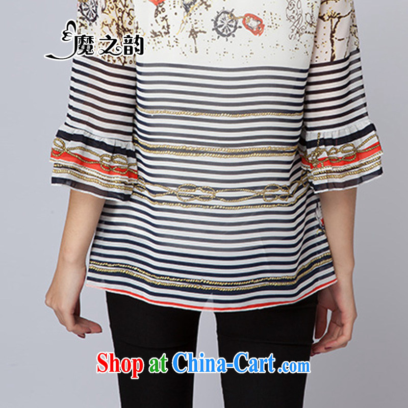 Magic of the summer new, larger female increase the fat loose snow streaks woven shirts T pension 8 T 5007 photo color XL, magic of the Rhine, shopping on the Internet