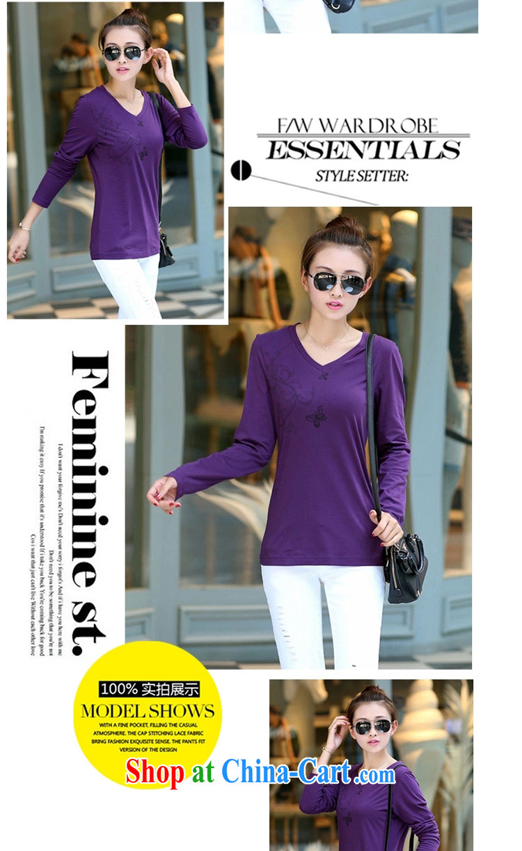 The United States, King, stylish thick sister beauty graphics thin V for girls T-shirt girls long-sleeved cotton T-shirt purple 3 XL pictures, price, brand platters! Elections are good character, the national distribution, so why buy now enjoy more preferential! Health