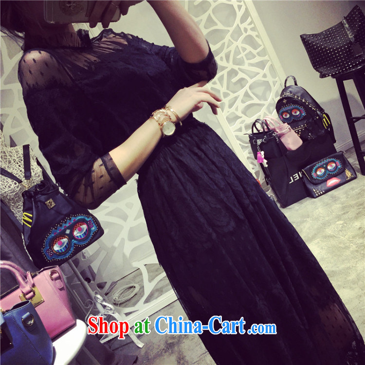 would like to heart Color cabinet 2015 spring and summer, the female fat sister lace skirt and the fat beauty, for graphics thin solid lace dress black XXXXL pictures, price, brand platters! Elections are good character, the national distribution, so why buy now enjoy more preferential! Health