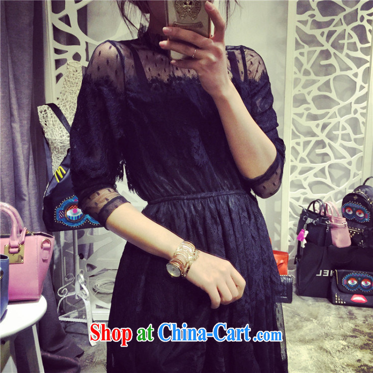 would like to heart Color cabinet 2015 spring and summer, the female fat sister lace skirt and the fat beauty, for graphics thin solid lace dress black XXXXL pictures, price, brand platters! Elections are good character, the national distribution, so why buy now enjoy more preferential! Health