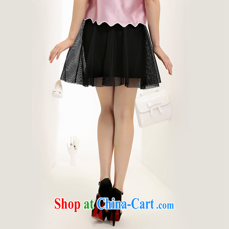 The Mak is the adolescent girls with 2015 summer new thick mm stylish Openwork pin Pearl Body Short skirt 652252026 black 2 XL, former Yugoslavia, Mak, and shopping on the Internet