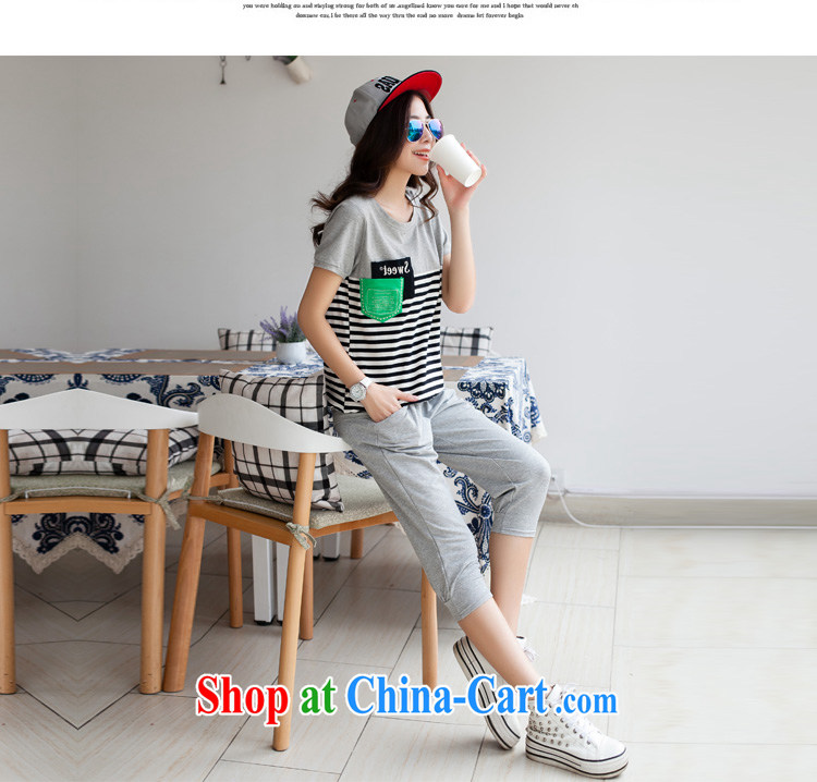 ZORMO Korean girl with thick mm maximum code Leisure package stripes short-sleeve T-shirt + cotton pants in 2 piece Sport Kits gray XXXL pictures, price, brand platters! Elections are good character, the national distribution, so why buy now enjoy more preferential! Health