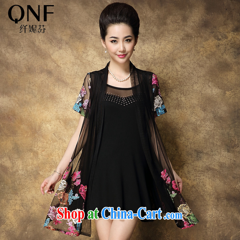 The Connie, 2015 new, larger female summer mm thick dress graphics thin older web yarn embroidered dresses picture color 4 XL and Connie (QIANNIFEN), shopping on the Internet