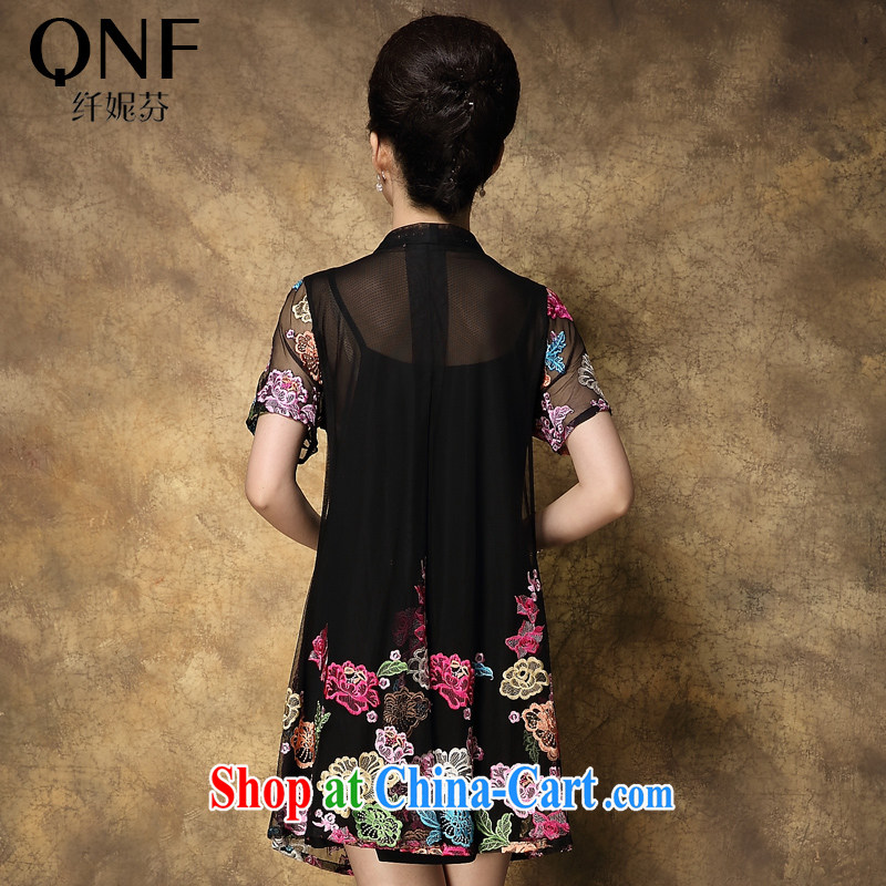 The Connie, 2015 new, larger female summer mm thick dress graphics thin older web yarn embroidered dresses picture color 4 XL and Connie (QIANNIFEN), shopping on the Internet