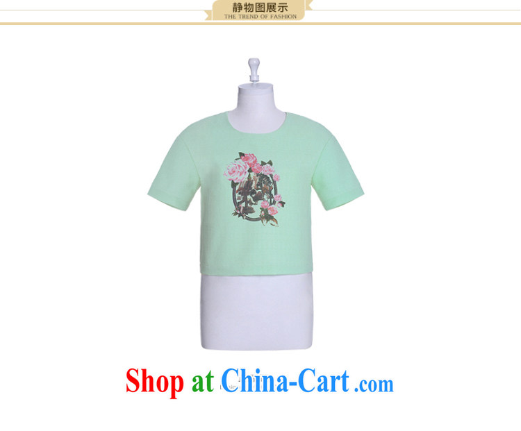 The Mak is the adolescent girls with 2015 summer new thick mm stylish stamp loose short-sleeved T-shirt 652362083 mint green 3 XL pictures, price, brand platters! Elections are good character, the national distribution, so why buy now enjoy more preferential! Health