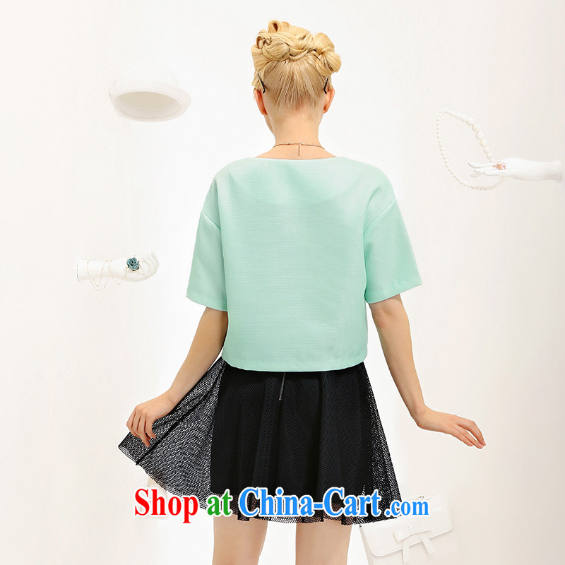 The Mak is the adolescent girls with 2015 summer new thick mm stylish stamp loose short-sleeved T-shirt 652362083 mint green 3 XL, former Yugoslavia, Mak, and shopping on the Internet