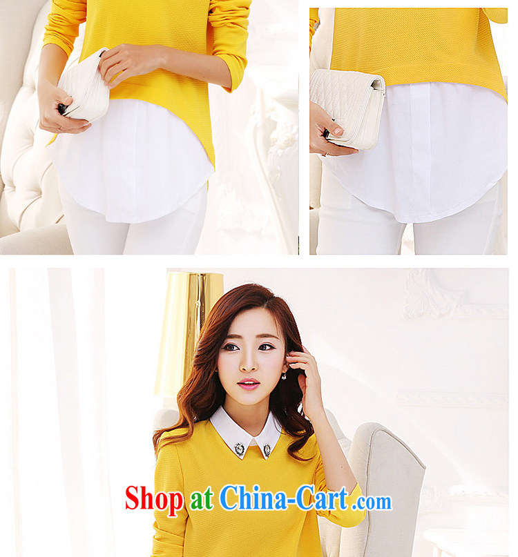 He droplets spring 2015 New Section 100 a relaxed solid shirt large code t-shirt girl Y 5112 yellow XXXL pictures, price, brand platters! Elections are good character, the national distribution, so why buy now enjoy more preferential! Health