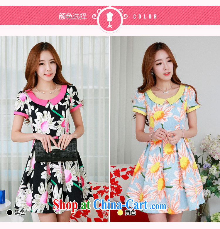 Yet, the clothes summer 2015 new Korean version the code female thick MM classic over short-sleeved Sun Flower stamp the word hem dresses 11,133 black XXXXL pictures, price, brand platters! Elections are good character, the national distribution, so why buy now enjoy more preferential! Health