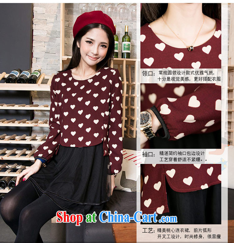 2015 new, larger female spring 200 Jack thick sister graphics thin and thick and Korean leave of two in love, dresses girls thick mm autumn sun poverty maroon 4 XL (recommended weight 190 - 220) pictures, price, brand platters! Elections are good character, the national distribution, so why buy now enjoy more preferential! Health