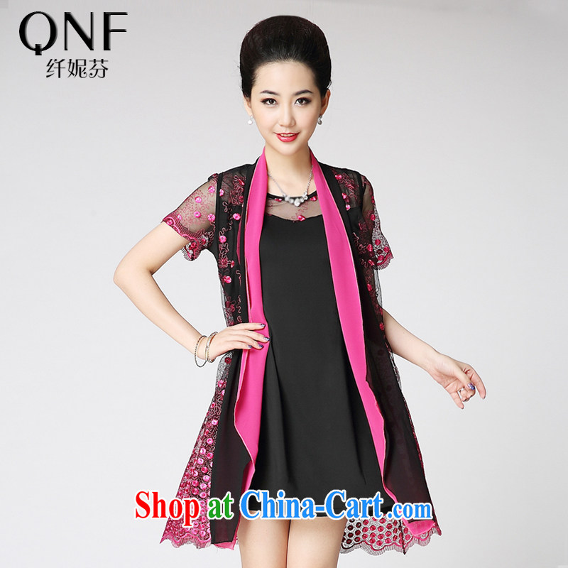 The Connie, the Code women 2015 Spring, Summer high-end stylish beauty graphics thin two-piece embroidered dresses red 2 XL