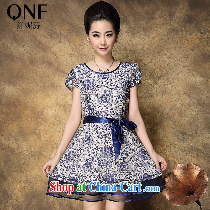 The Connie, the Code's 2015 summer new thick MM stylish high-end mark spent cultivating bowtie dresses picture color 4 XL