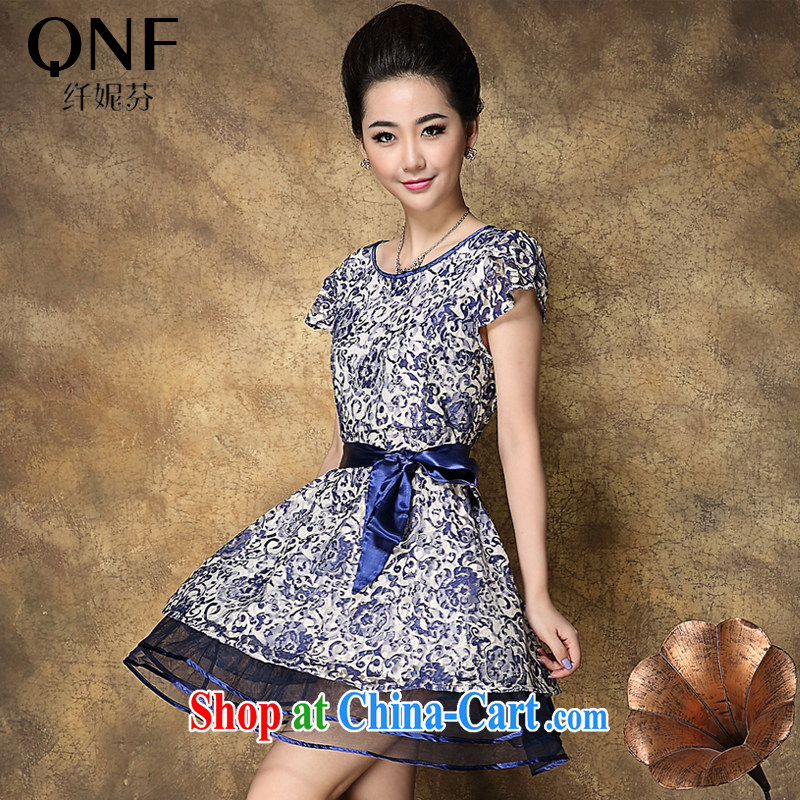 The Connie, the Code women's clothing 2015 summer new thick MM and stylish high-end mark spent cultivating bowtie dresses picture color 4 XL and Connie (QIANNIFEN), online shopping