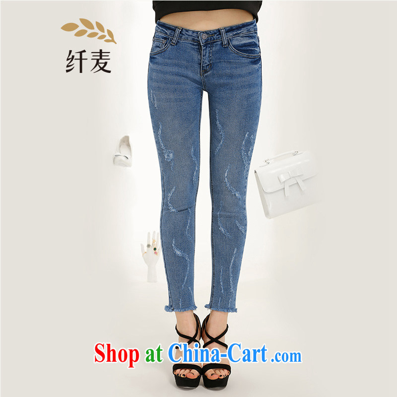 The Mak is the girls with 2015 summer new thick mm stylish 100 ground 9 jeans 652322080 blue 2 XL