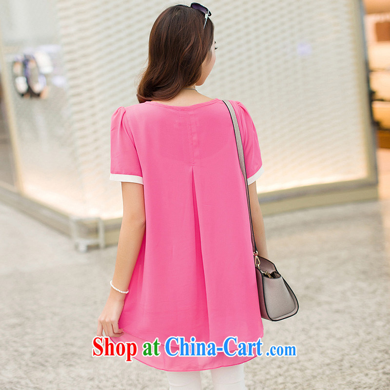 Morning would be 2015 spring and summer with new, and indeed increase, Korean female 100 to ground and stylish decal hot drill snow woven shirts knocked color stitching of red 4 XL (150 - 160 ) jack, morning, and shopping on the Internet