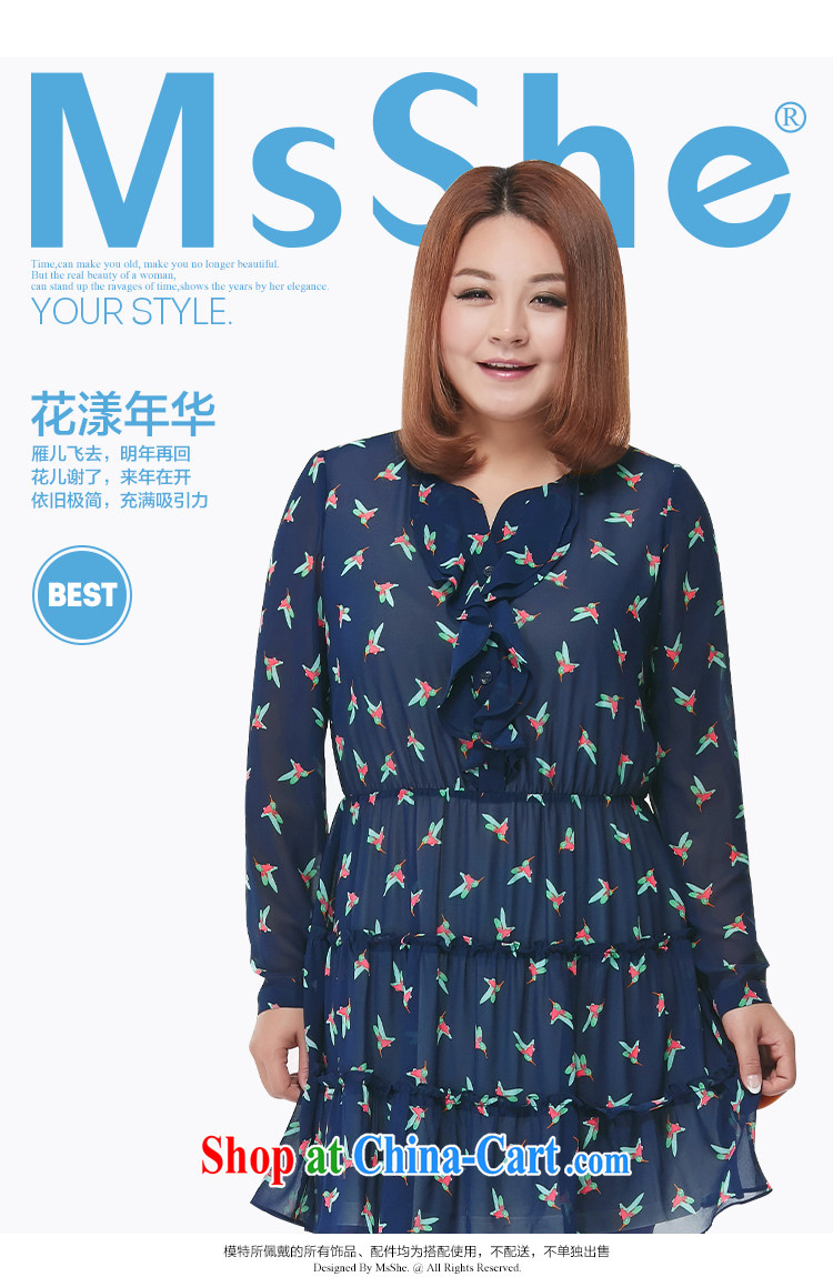 MSSHE XL girls 2015 new spring flouncing round-collar stamp snow woven dress shirt 2728 blue 6 XL pictures, price, brand platters! Elections are good character, the national distribution, so why buy now enjoy more preferential! Health