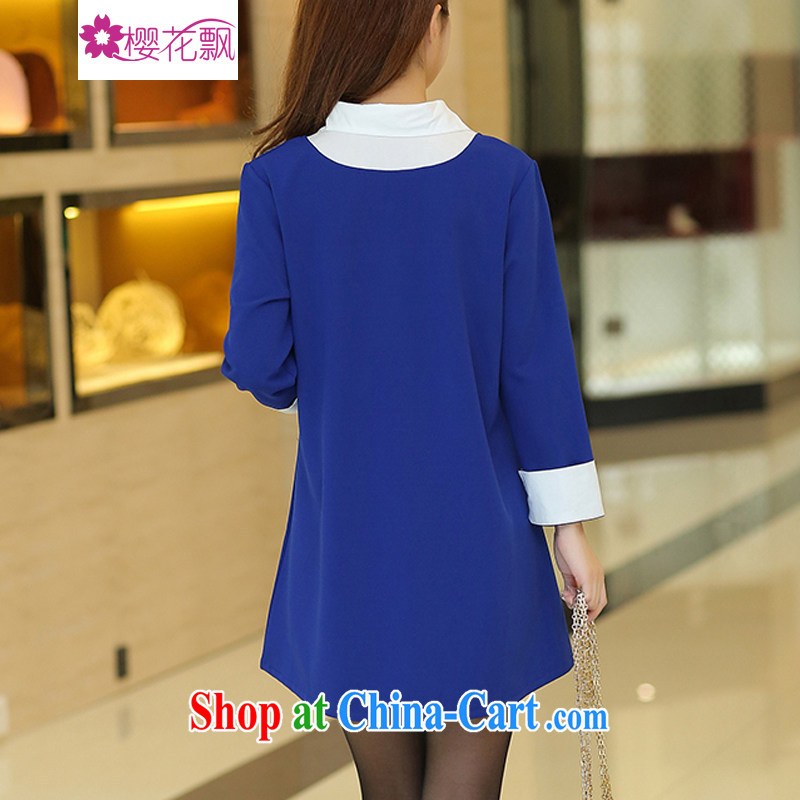 Cherry blossoms (Sakura) Floating fat, female video thin, the fat increase female thick sister MM summer XL female snow woven dresses 200 Jack blue (the payment) XXXXXL, the cherry blossoms floating (yinghuapiao), online shopping