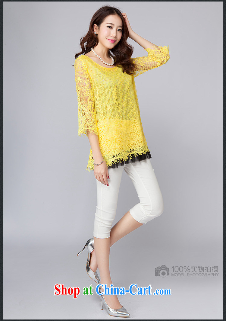 Speaking at 2015 spring and summer new, larger lace Openwork 7 snow cuff woven shirts, long-neck lace shirt yellow XXXXL pictures, price, brand platters! Elections are good character, the national distribution, so why buy now enjoy more preferential! Health