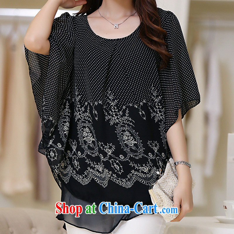 Speaking at 2015 spring and summer new bat sleeves snow woven shirts larger women mm thick snow woven shirt black XXL, language, and, on-line shopping