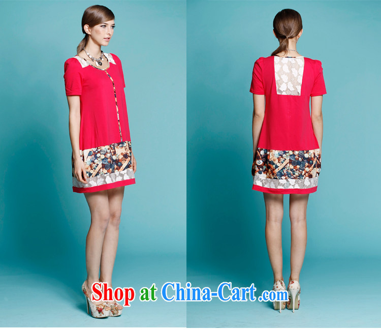 The Connie was a high-end European and American fare is indeed increasing, female 200 Jack 2015 new summer lace stitching stamp loose video thin short-sleeved dresses A of 007 red XXXXXL pictures, price, brand platters! Elections are good character, the national distribution, so why buy now enjoy more preferential! Health