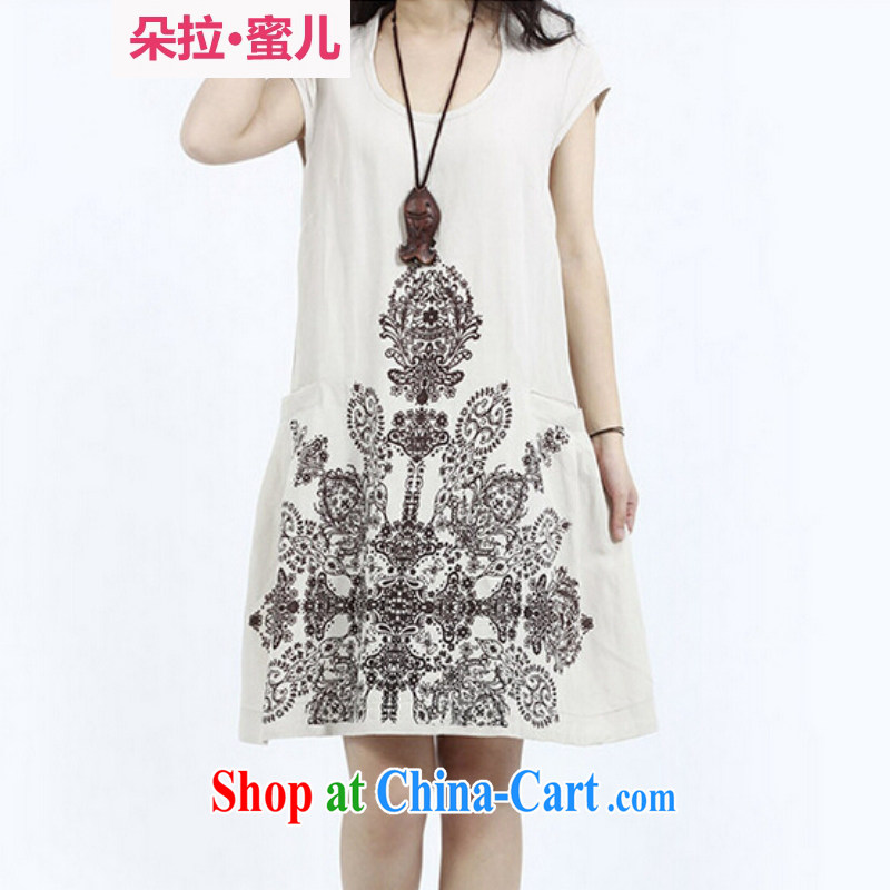Dora, Mr. honey Child Care 2015 spring and summer on the new Korean women leisure the code stamp a field as well as the cotton dress 3459 picture color XL, Dora, honey child, shopping on the Internet