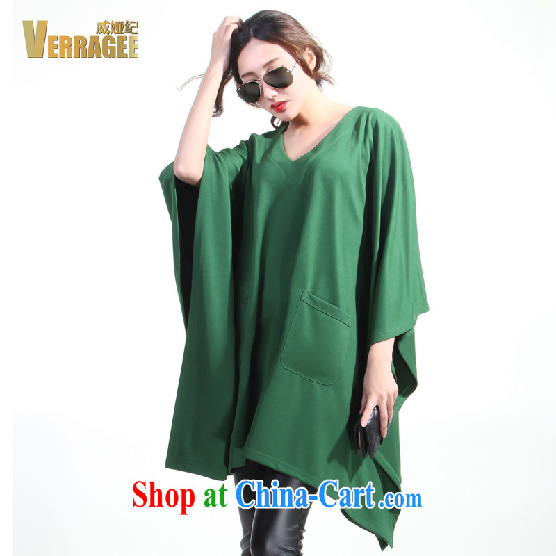 Julia Wei Ji/verragee 2015 spring new products in Europe and bat sleeves leisure loose video thin dress code the dress H 50 ~ 52 red H50 code, and Julia (verragee), online shopping