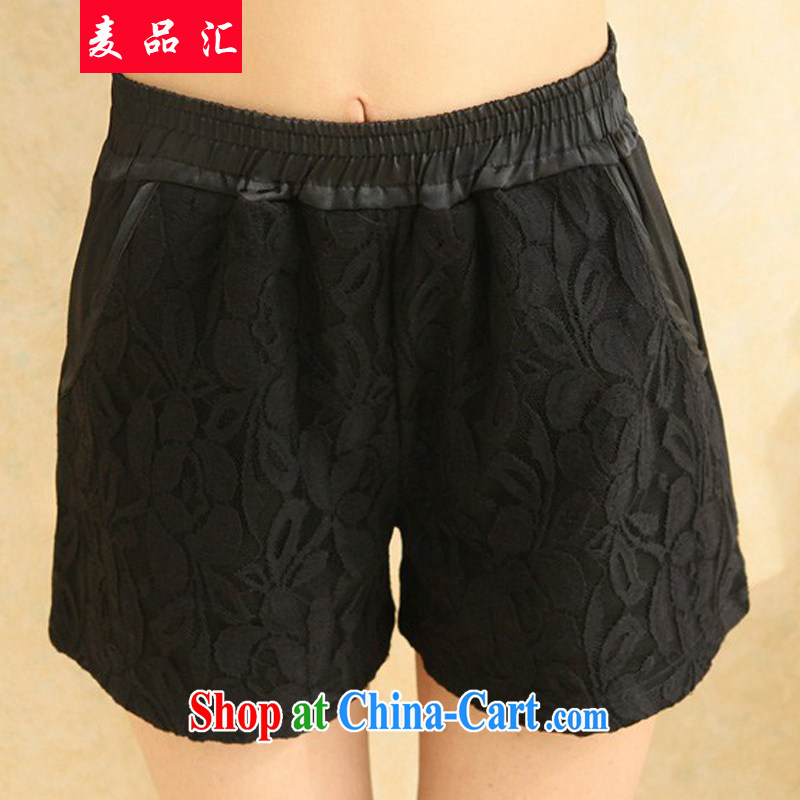 Mr MAK, Exchange 2015 spring and summer new and indeed intensify lace solid shorts large code 200 Jack thick MM relaxed casual graphics thin lace short black XXXL recommendations 170 - 200 jack
