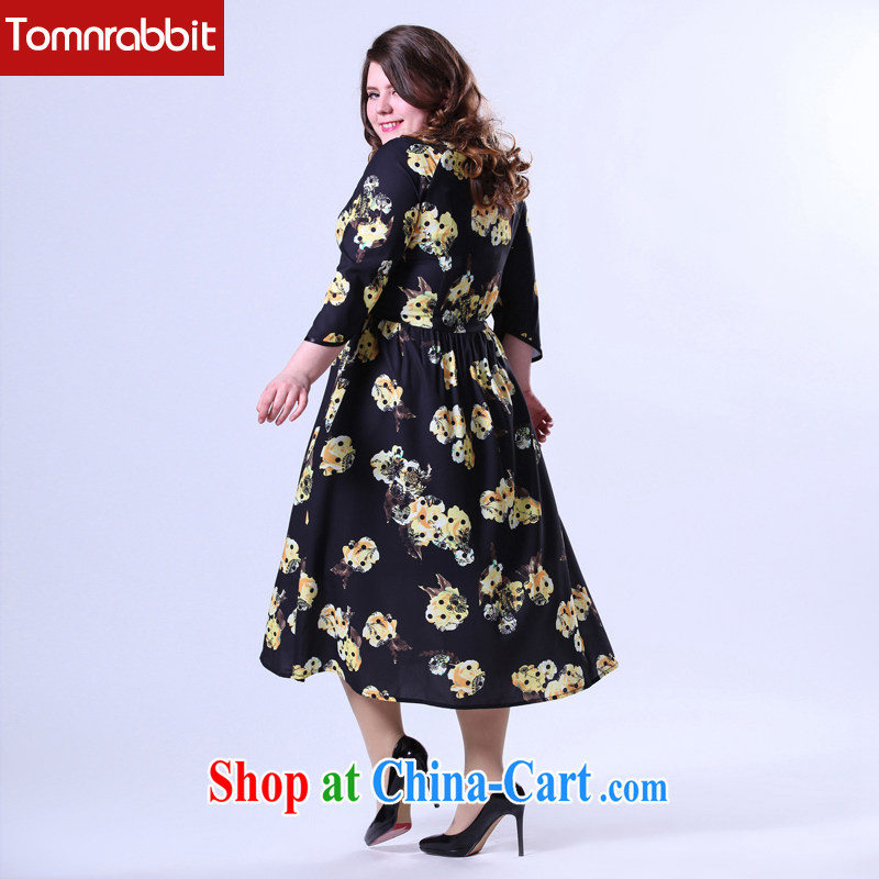 2015 spring new and indeed intensify, thick sister graphics thin female digital stamp dress long skirt picture color the code 3 XL, Tomnrabbit, shopping on the Internet