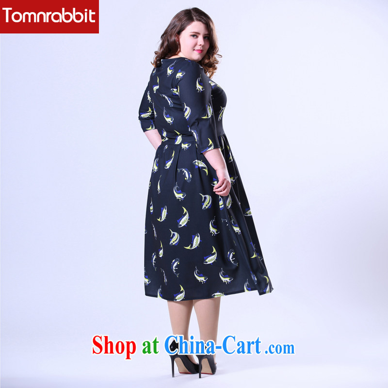 200 Jack thick sister spring loaded new, larger female American code stamp dress ultra graphics slim skirt picture color the code 5 XL, Tomnrabbit, shopping on the Internet