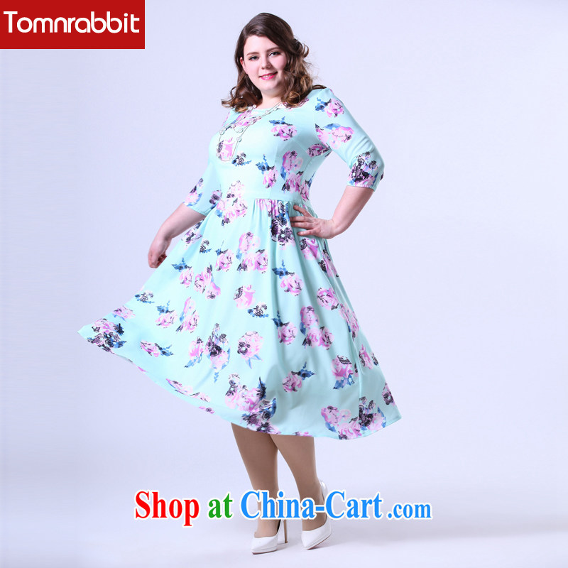 200 Jack thick sister spring and large, female and FAT and FAT mm spring-loaded graphics thin floral dresses picture color the code 5 XL, Tomnrabbit, shopping on the Internet