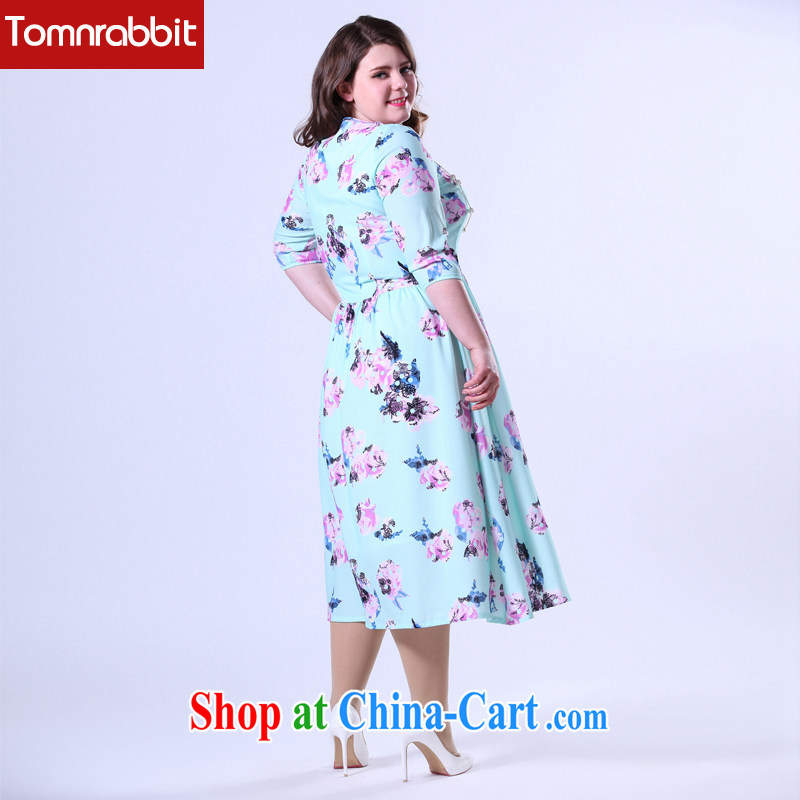 200 Jack thick sister spring and large, female and FAT and FAT mm spring-loaded graphics thin floral dresses picture color the code 5 XL, Tomnrabbit, shopping on the Internet