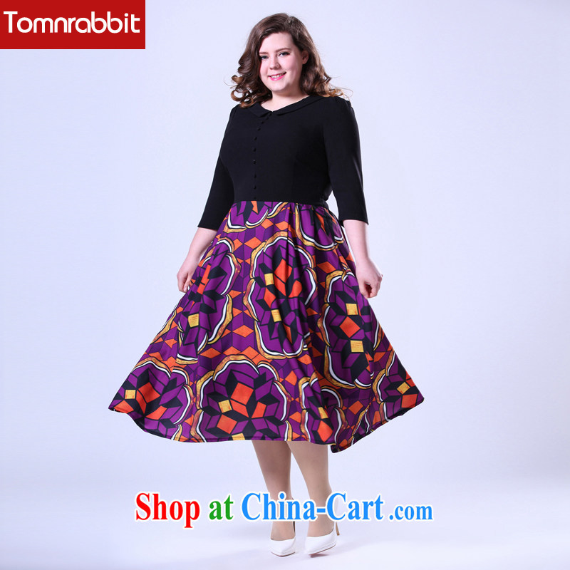 Spring 2015 new stylish knocked color stitching, the charge-back small lapel OL larger female-yi long skirt picture color the code 5 XL, Tomnrabbit, shopping on the Internet