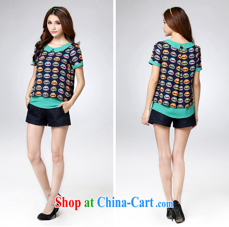 cheer for 2015 spring and summer new, larger female thick sister graphics thin stamp Peter Pan retro short-sleeved shirt T TS 2662 green 5 XL pictures, price, brand platters! Elections are good character, the national distribution, so why buy now enjoy more preferential! Health