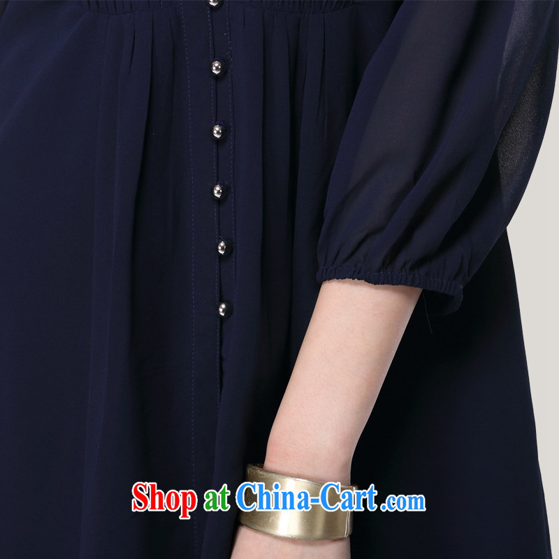 and the United States, would the Code women mm thick beauty graphics thin 2015 summer new Korea and indeed the snow woven shirts for women T-shirt S 6203 dark blue XXXXXL, the US would be (RIUMILVE), online shopping