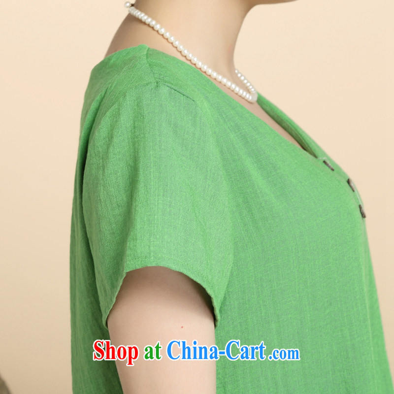 The Code's 2015 spring new Korean version graphics thin thick sister short sleeved shirt T female V collar solid T-shirt green 4XL, Yeon-joo, shopping on the Internet
