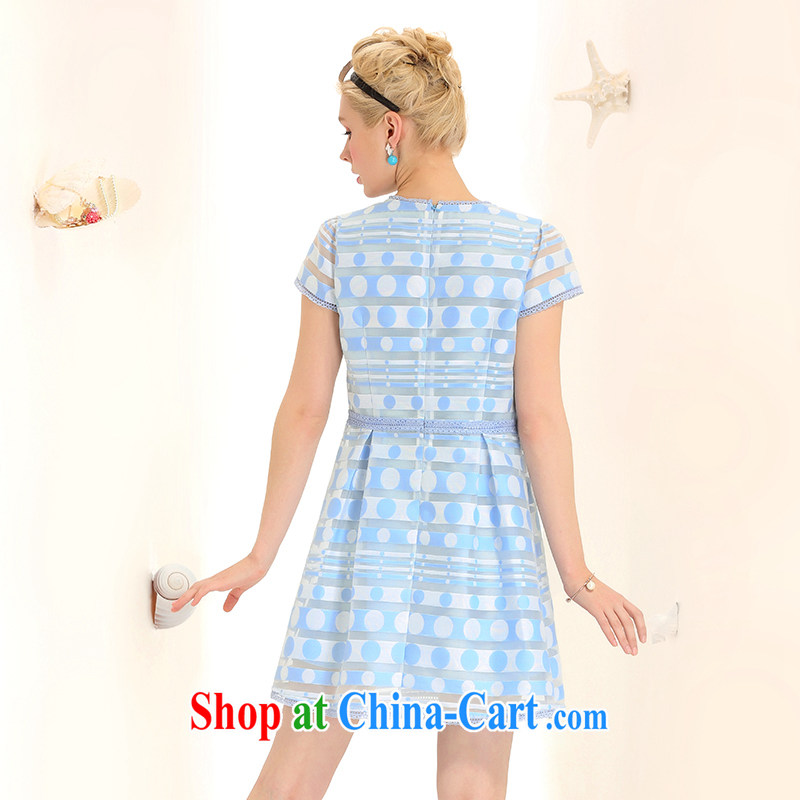The Mak is the girls with 2015 summer new thick mm stylish wave point short-sleeve dress 652103070 blue-and-white wave point XL, former Yugoslavia, Mak, and shopping on the Internet