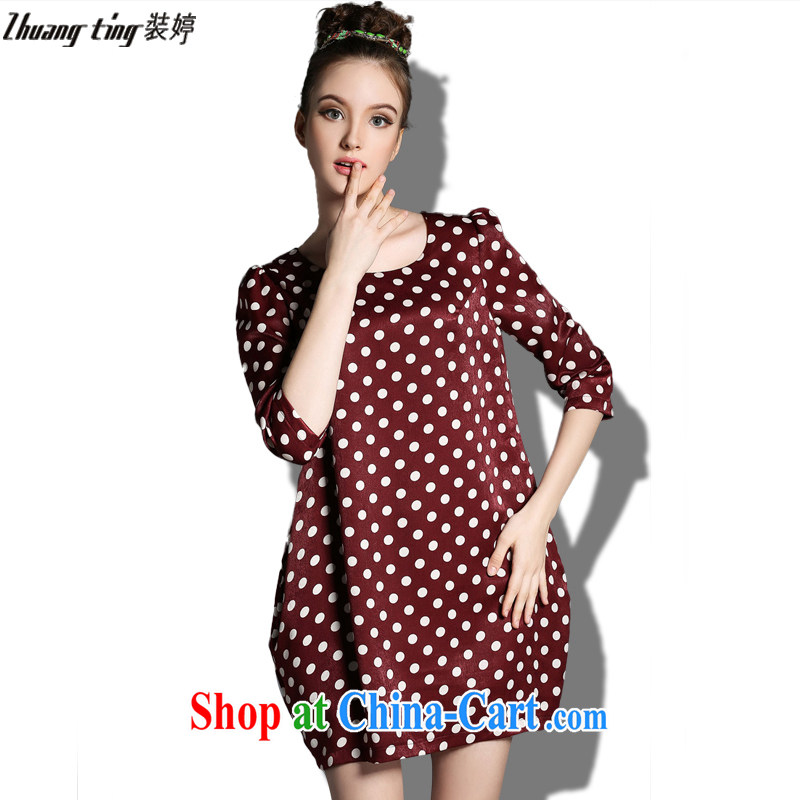 Replace-ting zhuangting fat people graphics thin 2015 spring new large code female high-end in Europe is the increased emphasis on sister dress 1821 picture color XXXXL