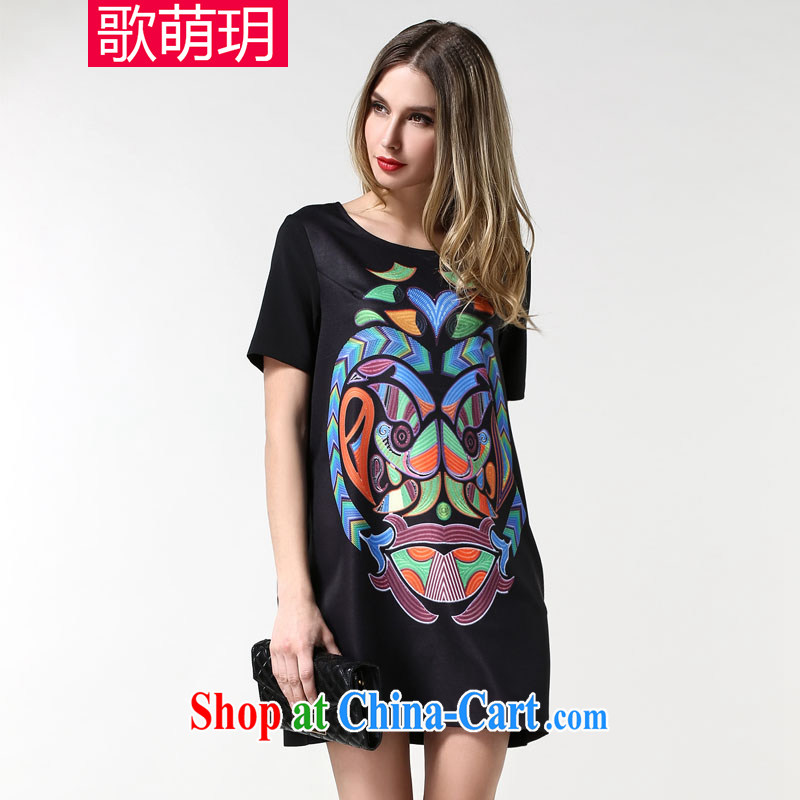 Song Meng Yin Yue XL women 2015 spring new stamp dresses SN 1890 black 2 XL _135 - 150 _ jack