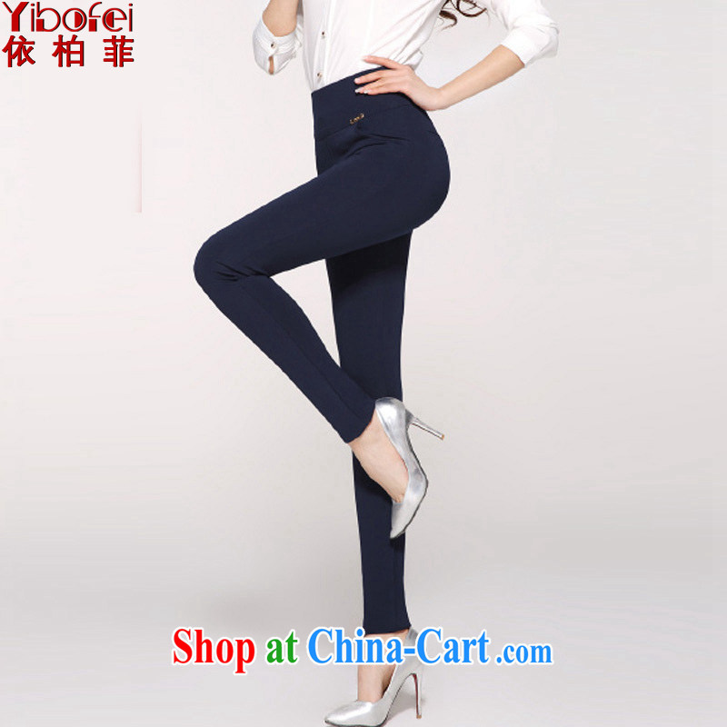 According to perfect 2015 spring new thick sister the fat King, stretch castor pants high waist graphics thin pencil pants solid shirt female Y 2051 royal blue 6 XL