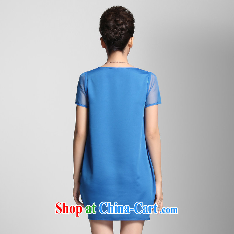 The Mak is the women's clothing 2015 summer new thick mm stylish cocoon-relaxed dress 952103042 blue 6 XL, former Yugoslavia, Mak, and shopping on the Internet